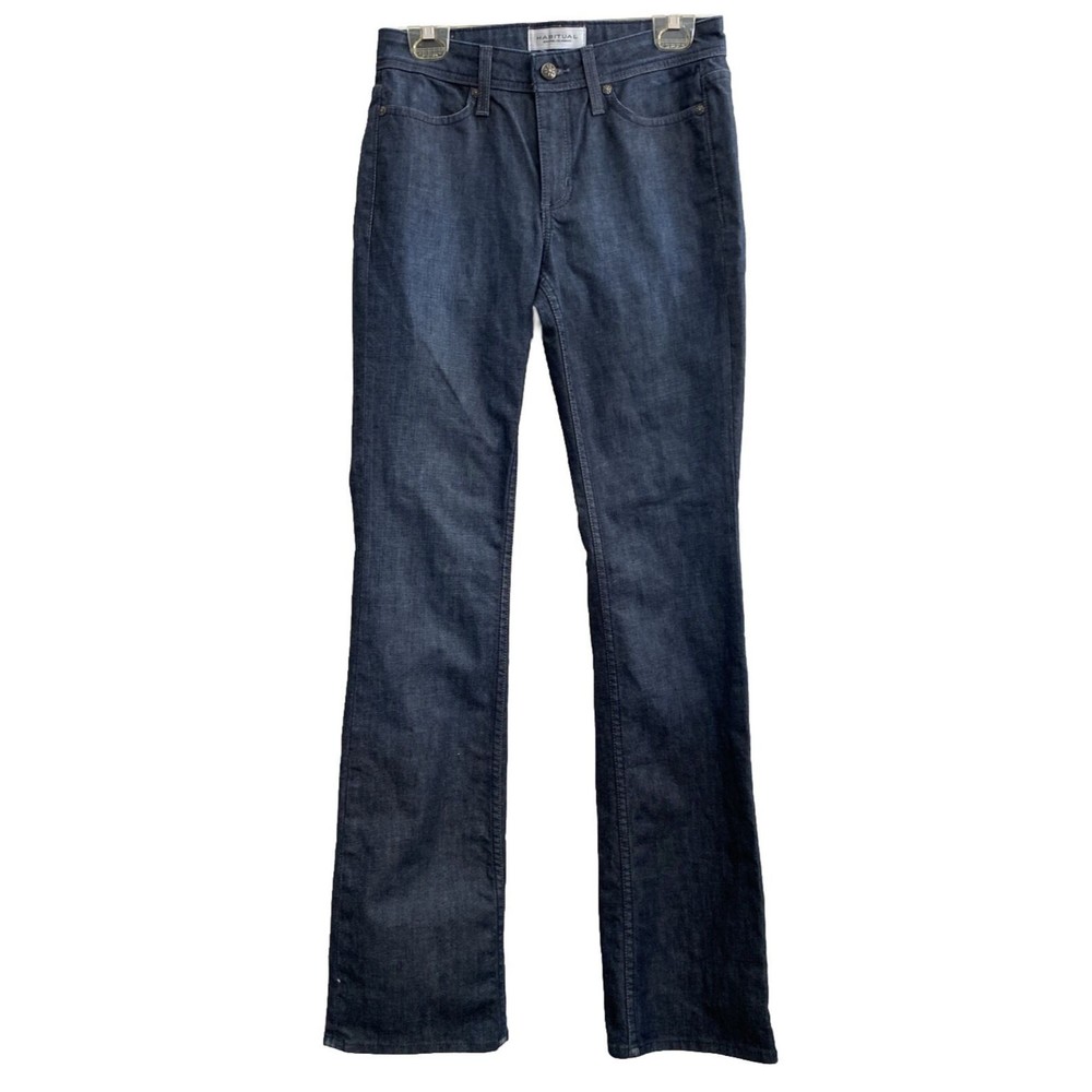 Habitual Bootcut Jeans Womens Sz 27 Celtic Cross Pocs Med Wash Blue Denim Flared